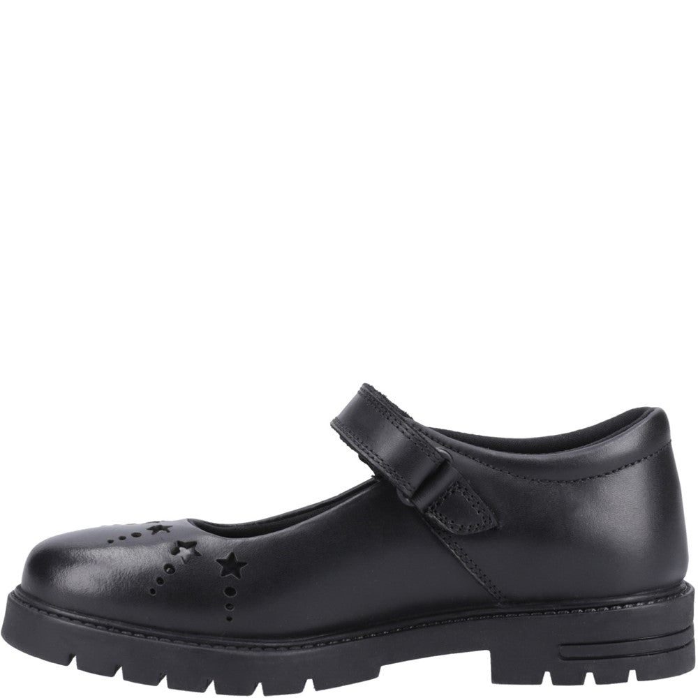 Girls BTS FLFR Black Hush Puppies Sabrina Junior Shoe