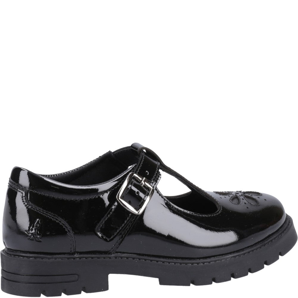 Girls BTS FLFR Black Hush Puppies Fiona Patent Senior Shoe