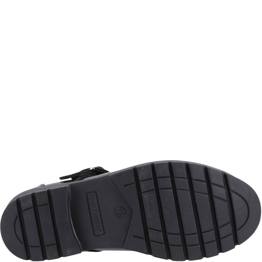 Girls BTS FLFR Black Hush Puppies Fiona Patent Senior Shoe