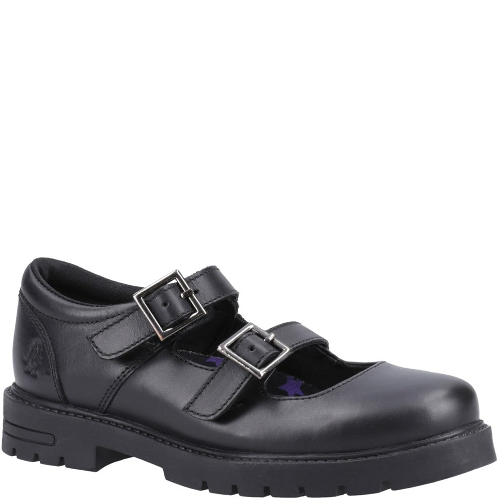 Girls BTS FLFR Black Hush Puppies Ella Junior Shoe