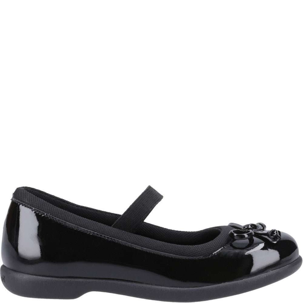 Girls BTS Black Hush Puppies Betty Patent Junior Shoe