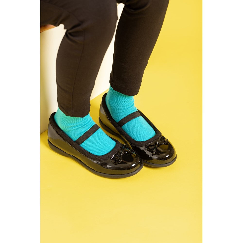 Girls BTS Black Hush Puppies Betty Patent Junior Shoe