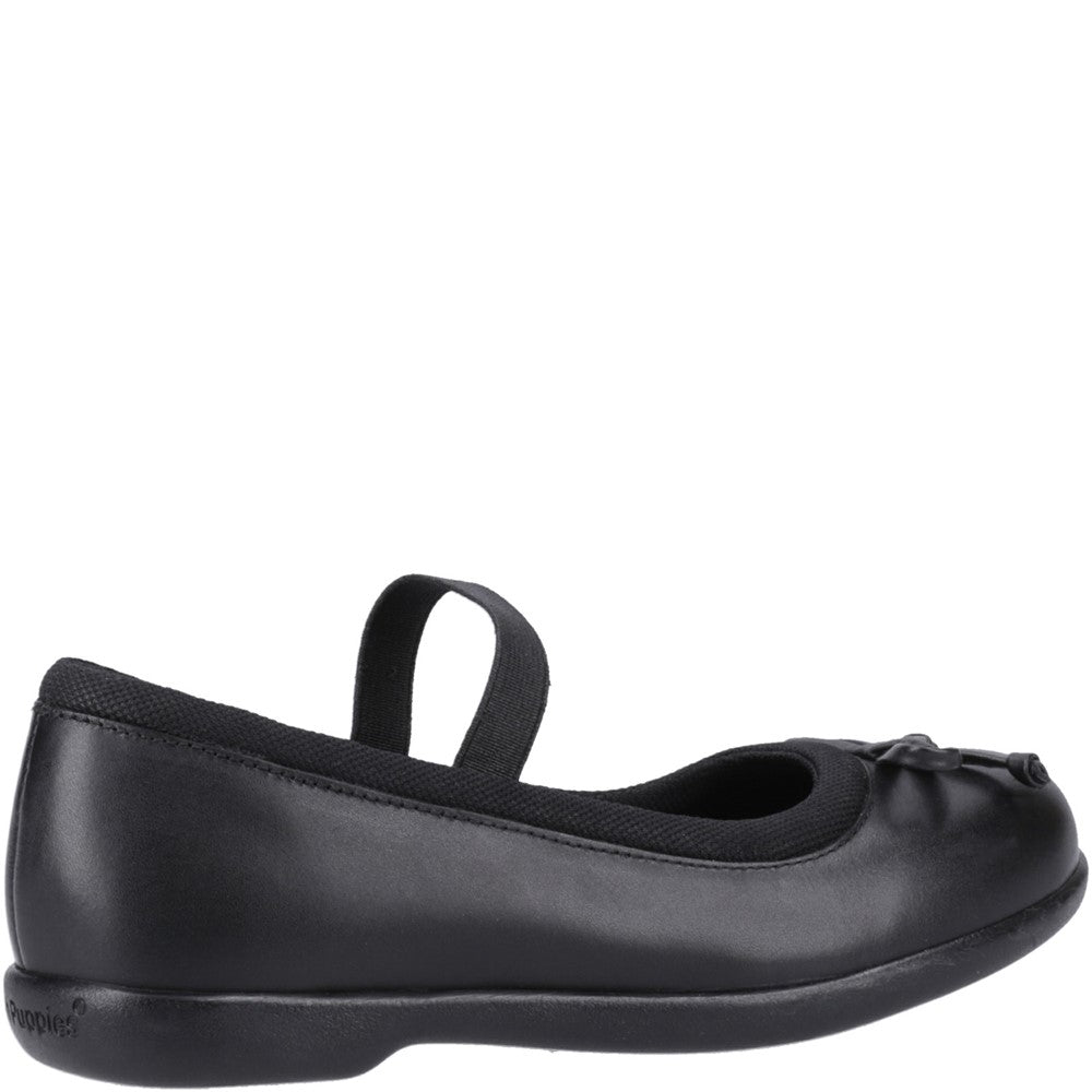 Girls BTS Black Hush Puppies Betty Junior Shoe