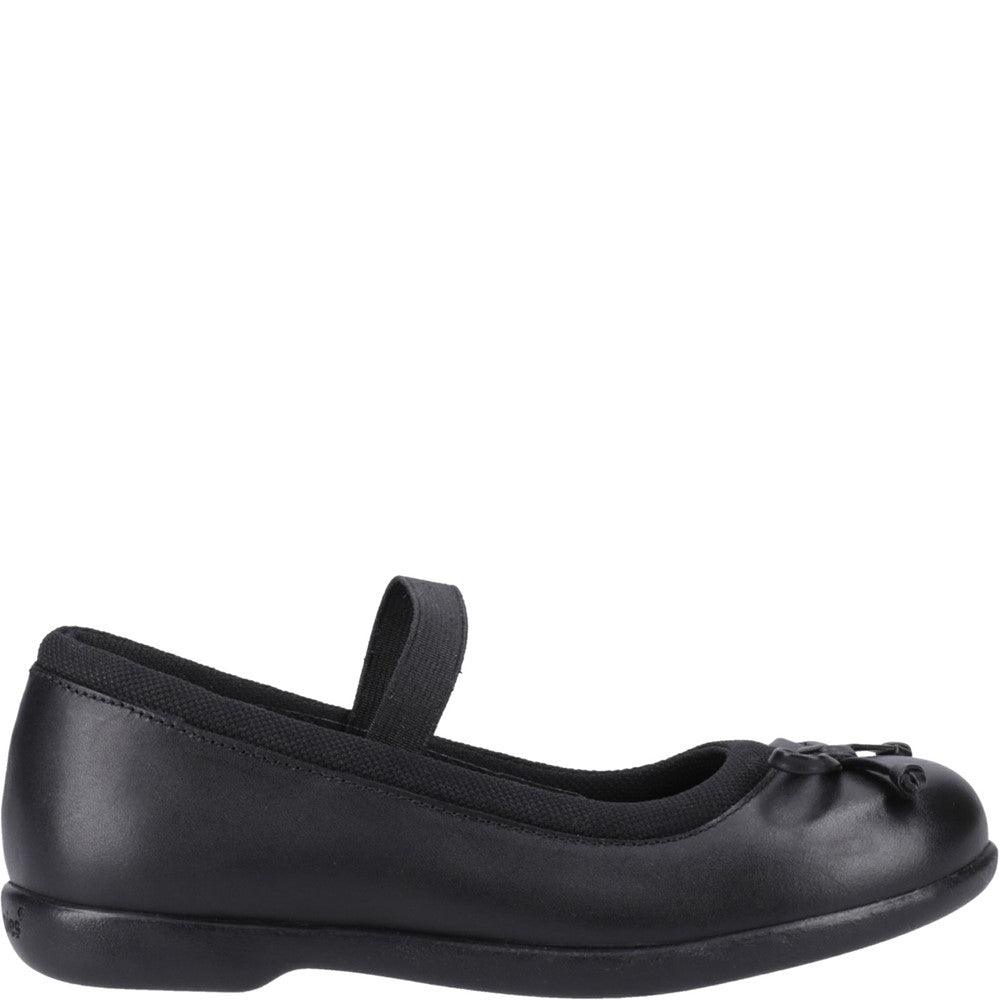 Girls BTS Black Hush Puppies Betty Junior Shoe