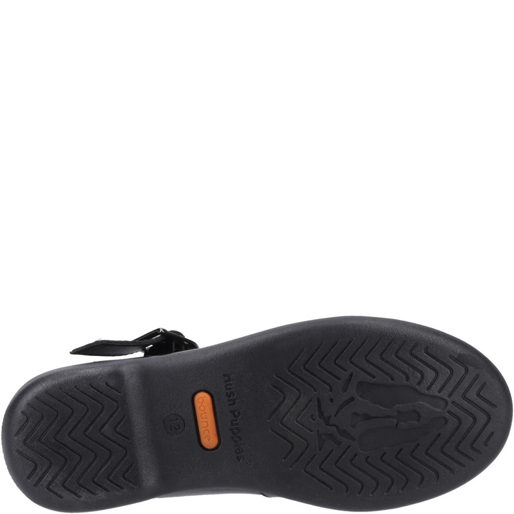 Girls BTS Patent Black Hush Puppies Britney Patent Junior Shoe