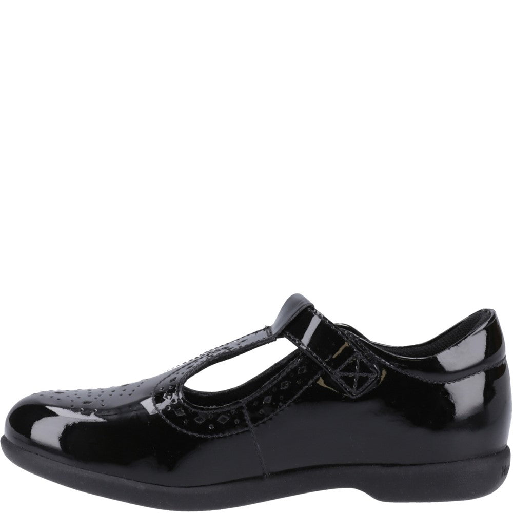 Girls BTS Patent Black Hush Puppies Britney Patent Junior Shoe