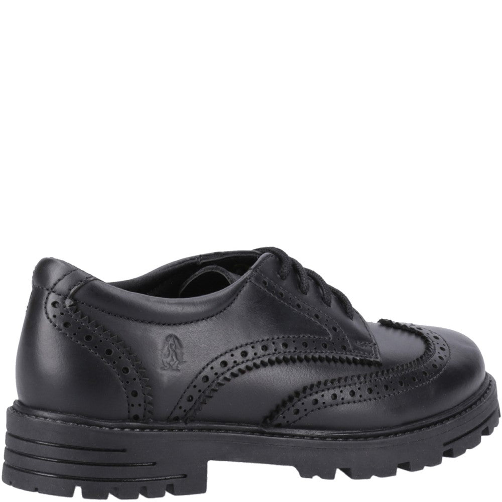 Girls BTS Black Brogue Hush Puppies Maxine Senior Shoe