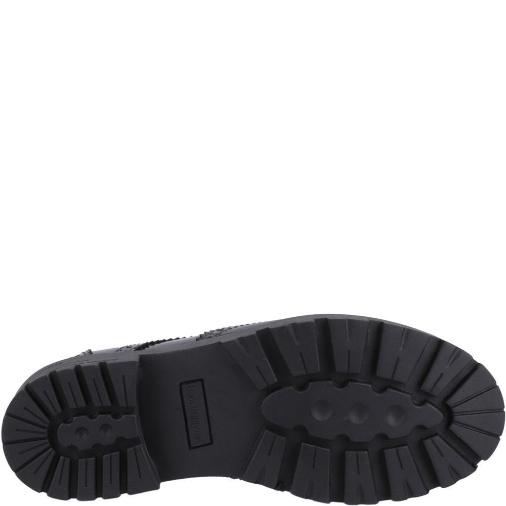 Girls BTS Patent Black Hush Puppies Maxine Patent Senior Shoe