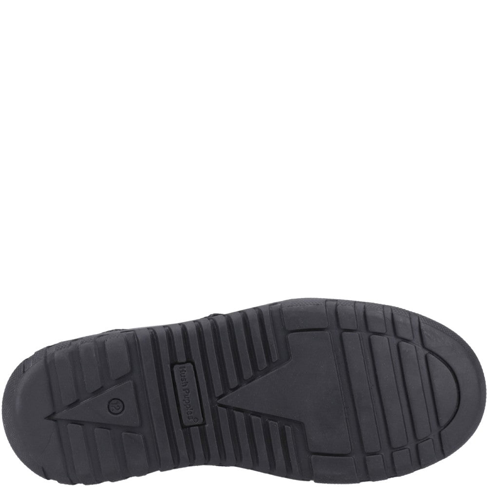 Boys BTS Black Hush Puppies Steven Senior Shoe