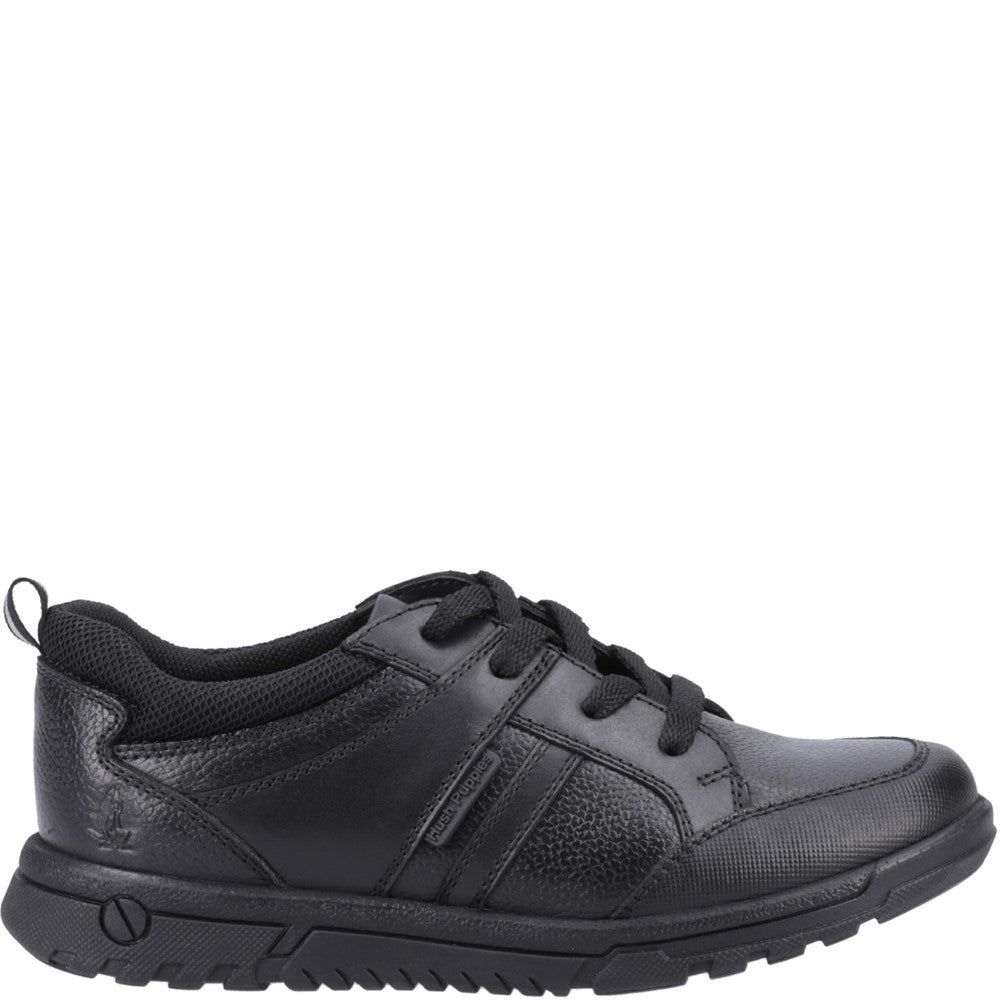 Boys BTS Black Hush Puppies Steven Senior Shoe