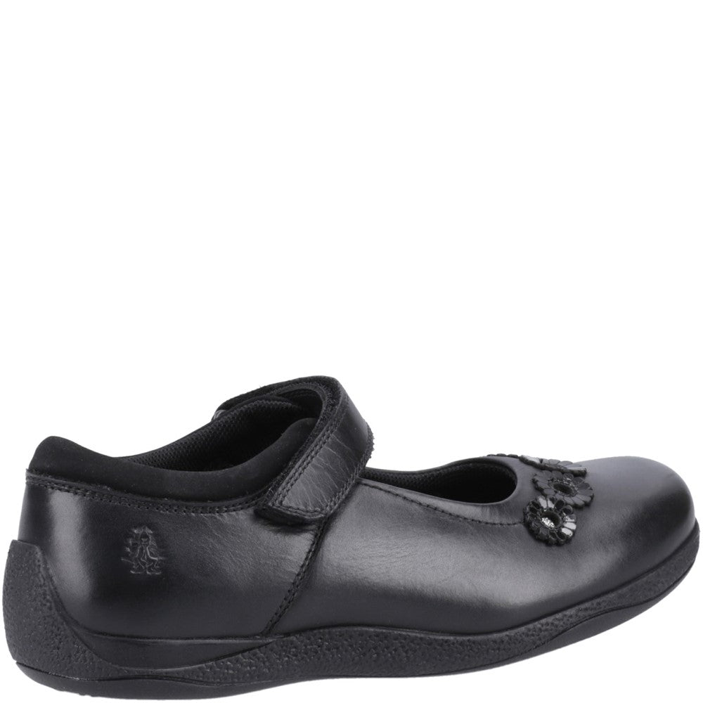 Girls BTS Black Hush Puppies Christina Junior Shoe