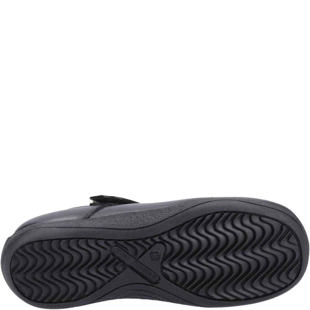 Girls BTS Black Hush Puppies Christina Junior Shoe