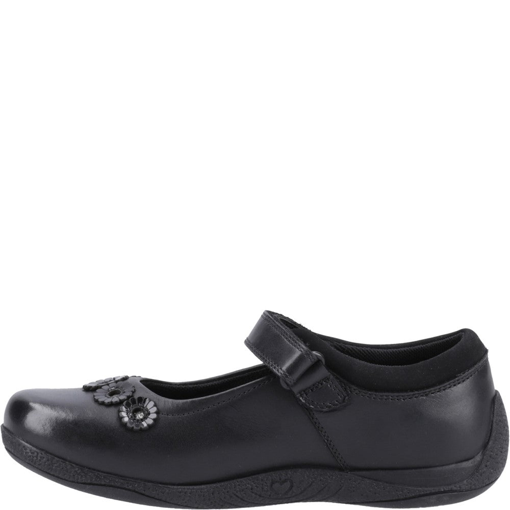 Girls BTS Black Hush Puppies Christina Junior Shoe