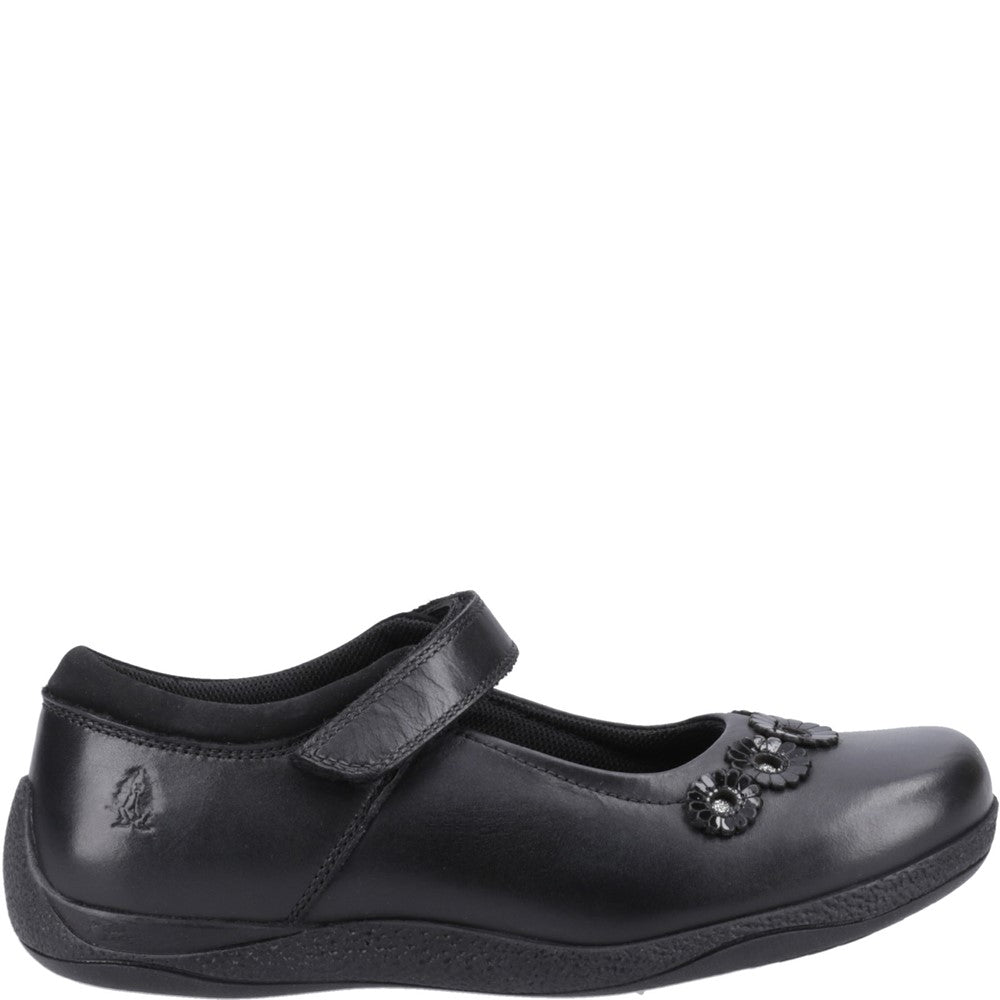 Girls BTS Black Hush Puppies Christina Junior Shoe