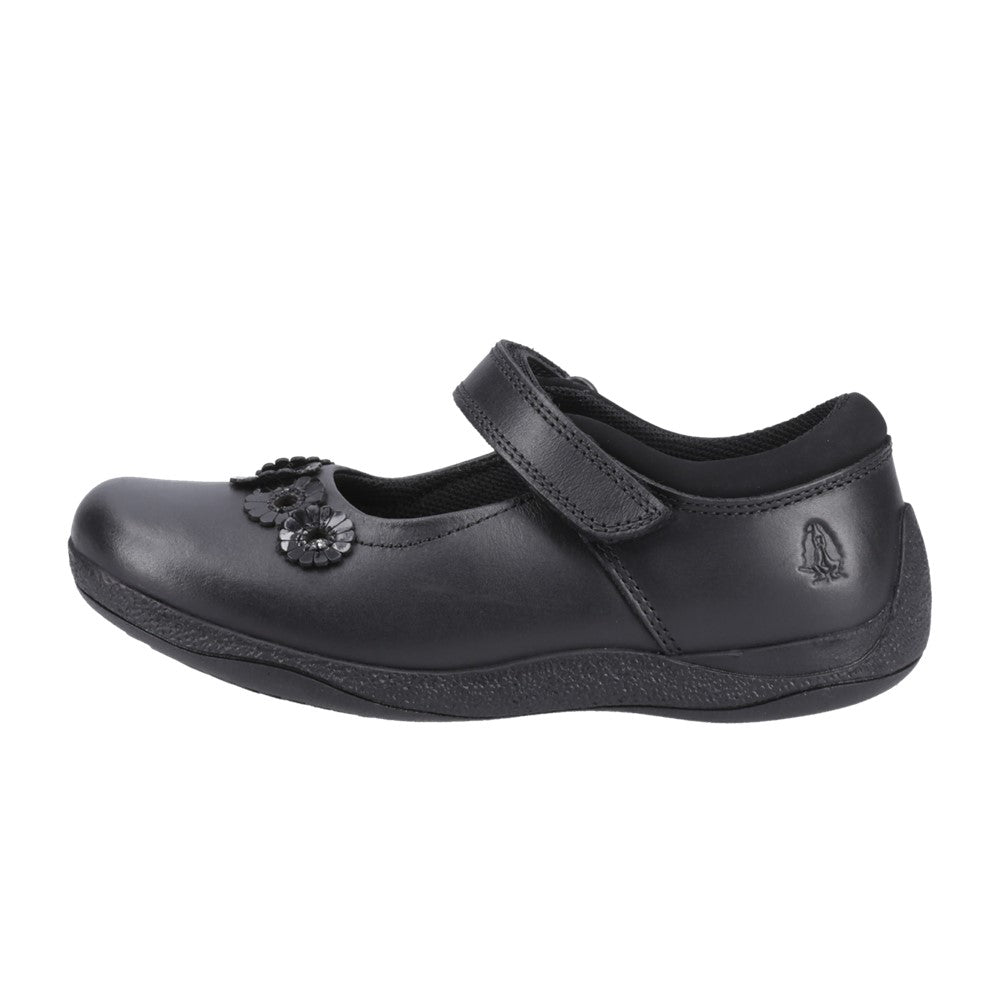 Girls BTS Black Hush Puppies Christina Junior Shoe