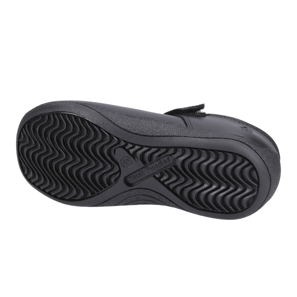 Girls BTS Black Hush Puppies Christina Junior Shoe