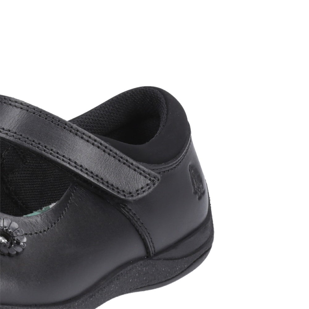 Girls BTS Black Hush Puppies Christina Junior Shoe