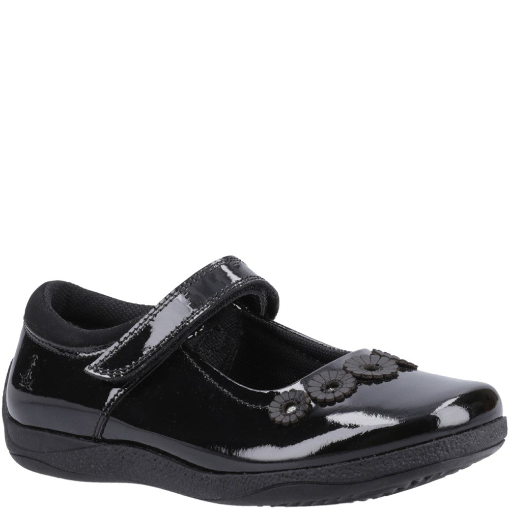Girls BTS Black Hush Puppies Christina Patent Junior Shoe