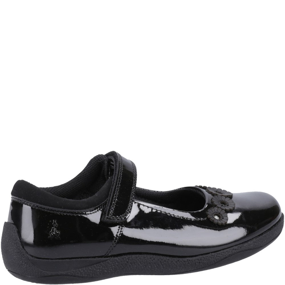 Girls BTS Black Hush Puppies Christina Patent Junior Shoe