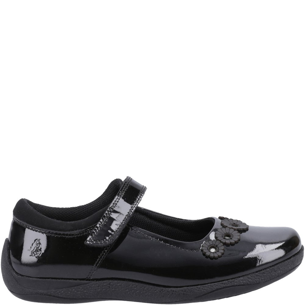Girls BTS Black Hush Puppies Christina Patent Junior Shoe