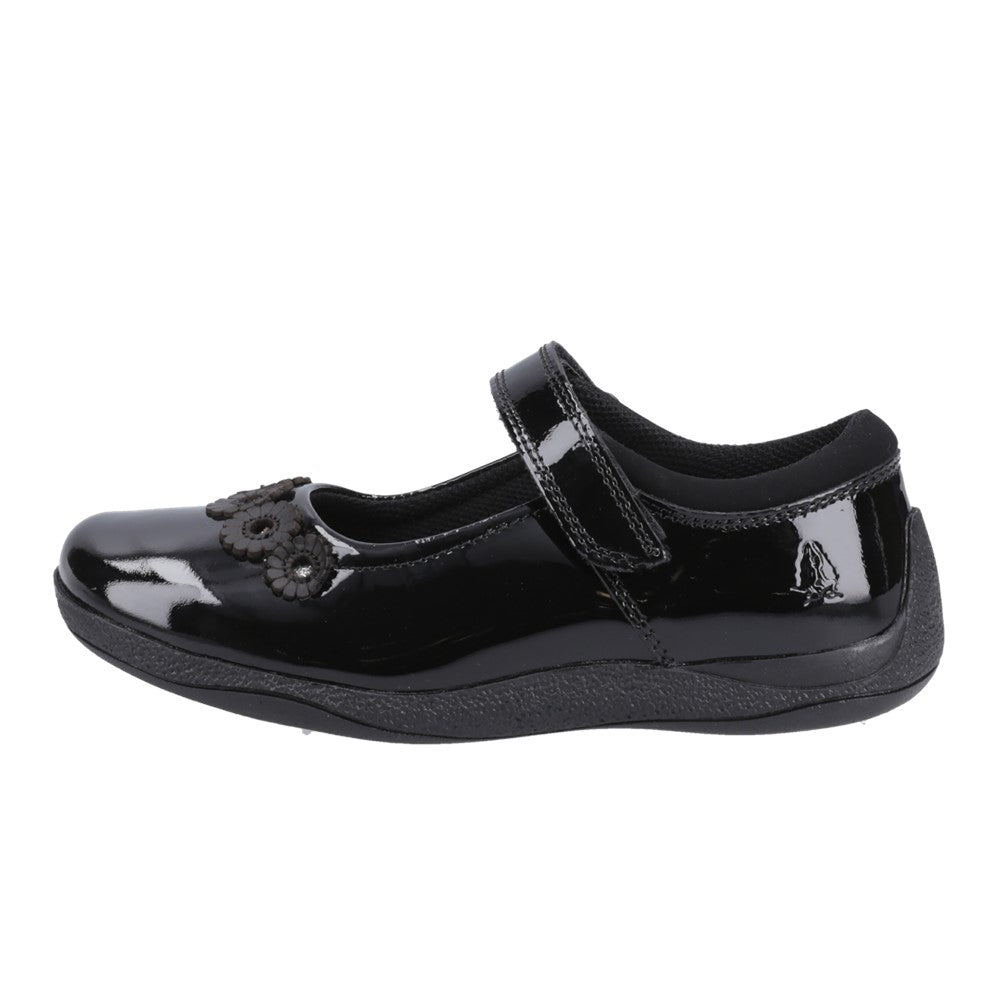 Girls BTS Black Hush Puppies Christina Patent Junior Shoe