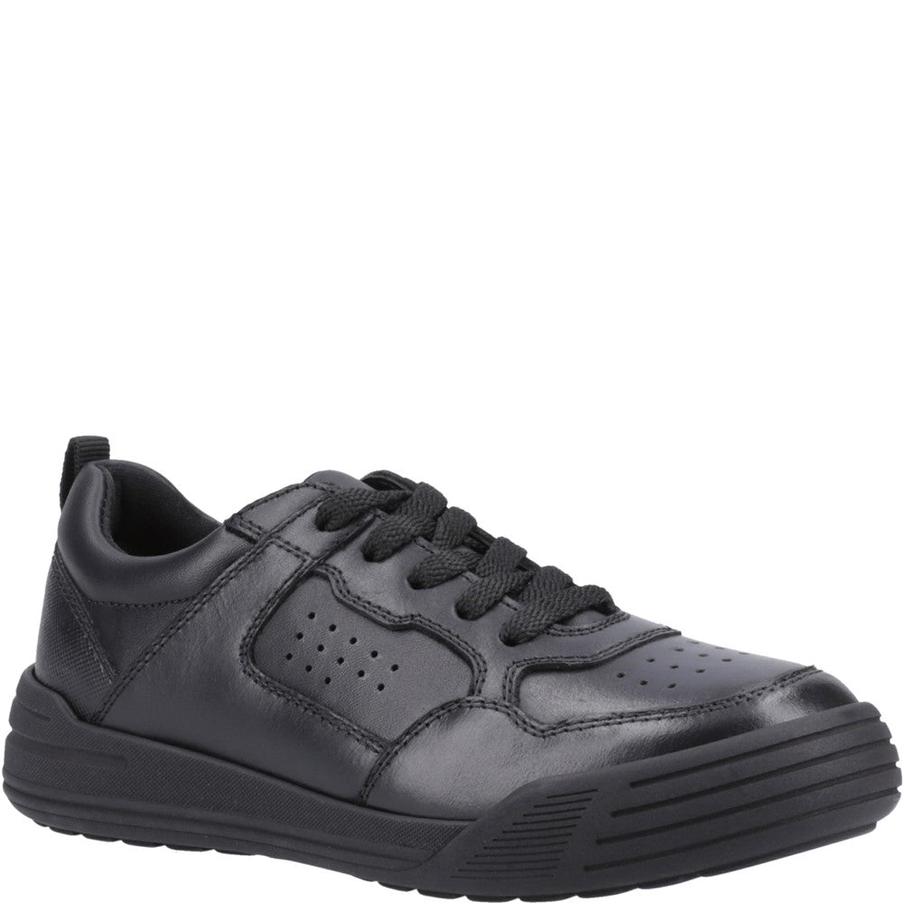 Boys BTS FLFR Black Hush Puppies Shane Junior Shoe