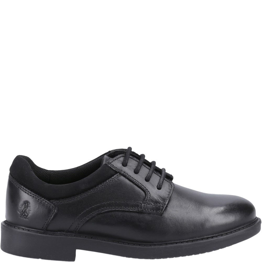 Boys BTS Black Hush Puppies Tommy Junior Shoe