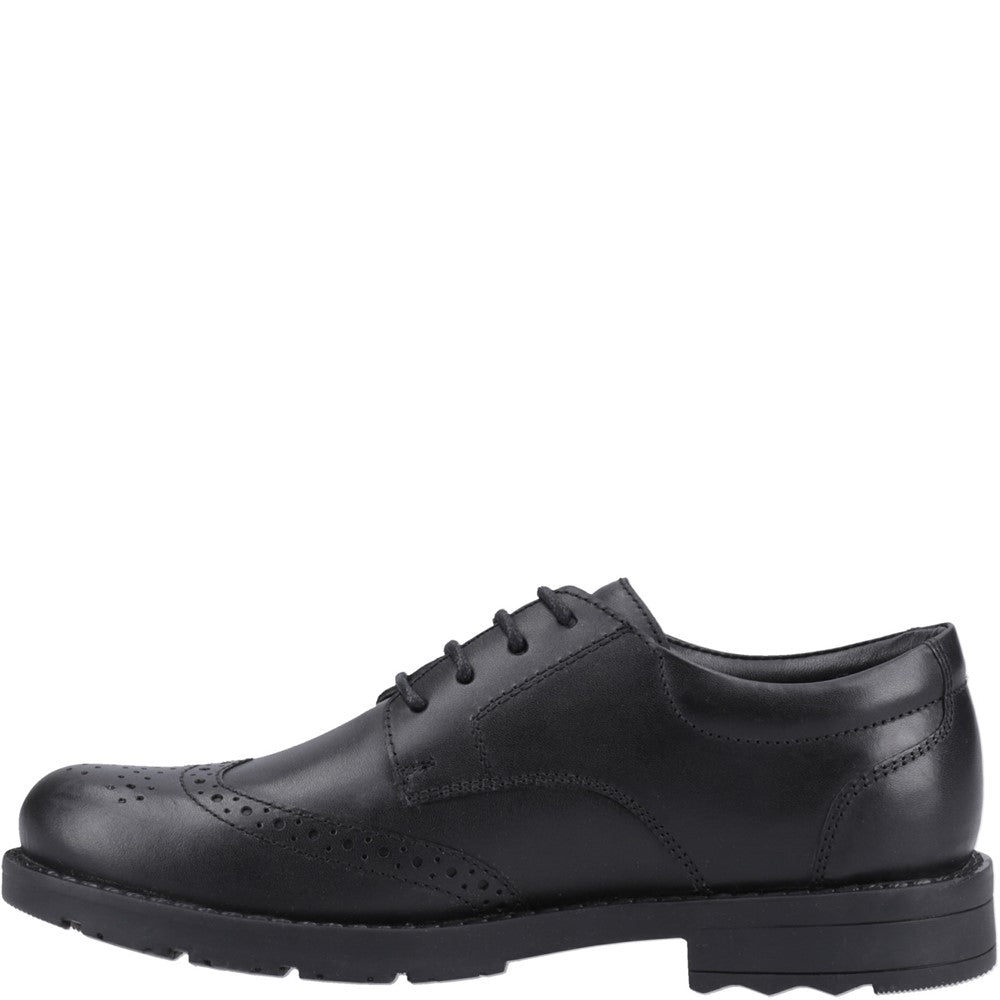 Boys BTS Black Hush Puppies Brian Senior Shoe