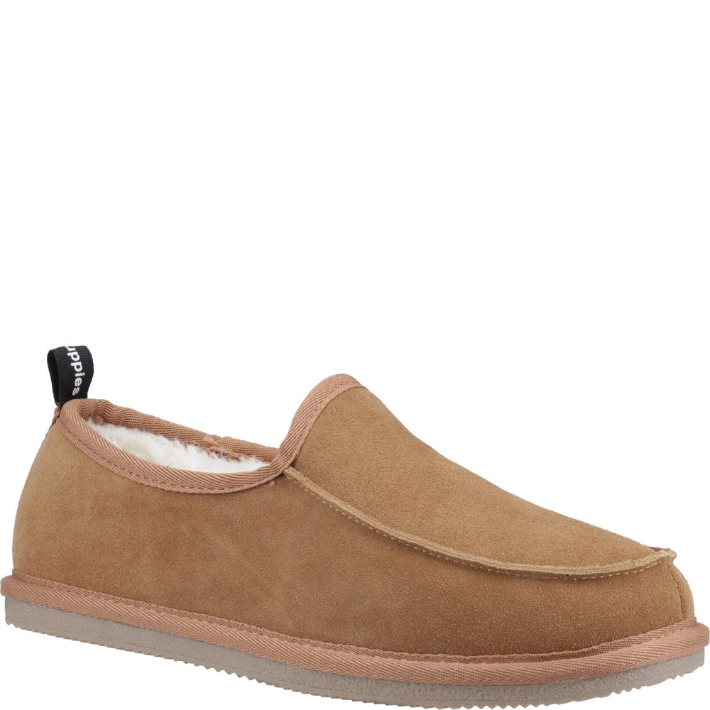 Classic Mens Slippers Tan Hush Puppies Charles Slippers