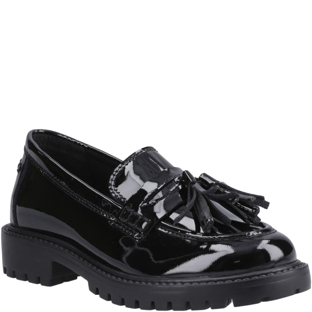 Girls BTS Blck Hush Puppies Abigail Patent Senior Shoe