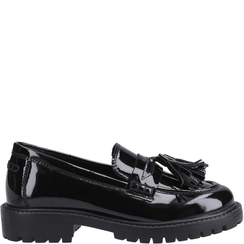Girls BTS Blck Hush Puppies Abigail Patent Senior Shoe