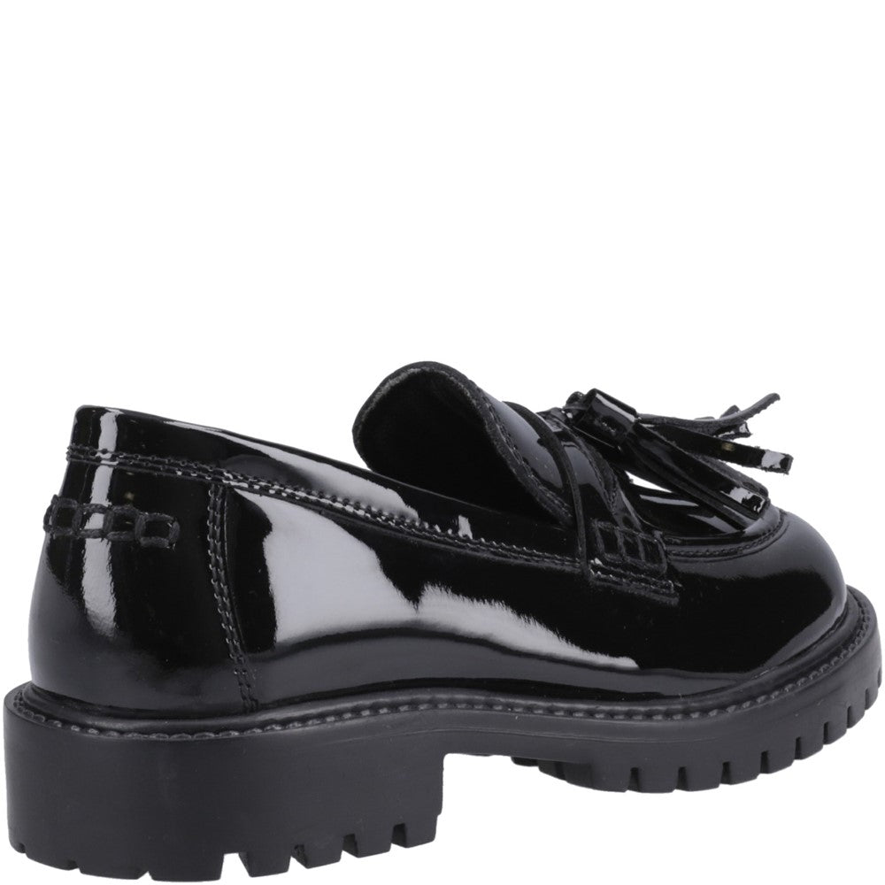 Girls BTS Black XL Hush Puppies Abigail Patent Senior Shoe