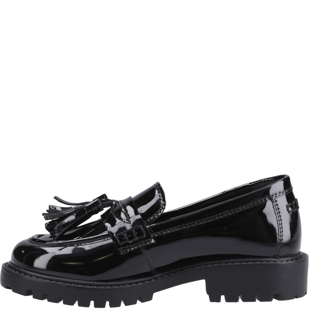 Girls BTS Black XL Hush Puppies Abigail Patent Senior Shoe