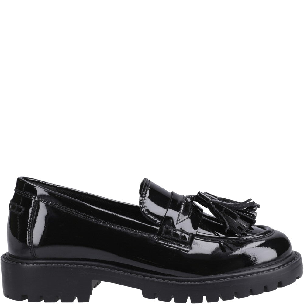 Girls BTS Black XL Hush Puppies Abigail Patent Senior Shoe