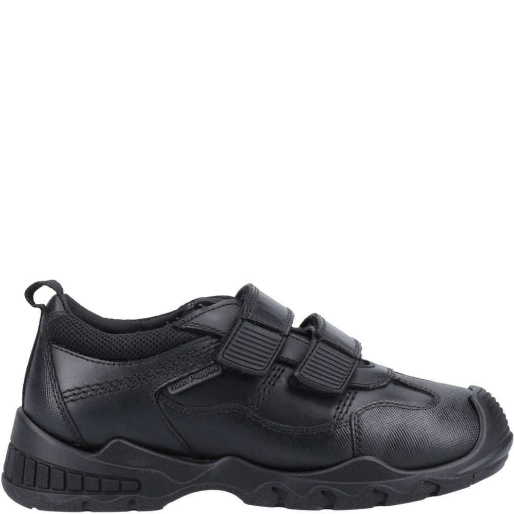 Boys BTS FLFR Black Hush Puppies Troy JNR Shoe