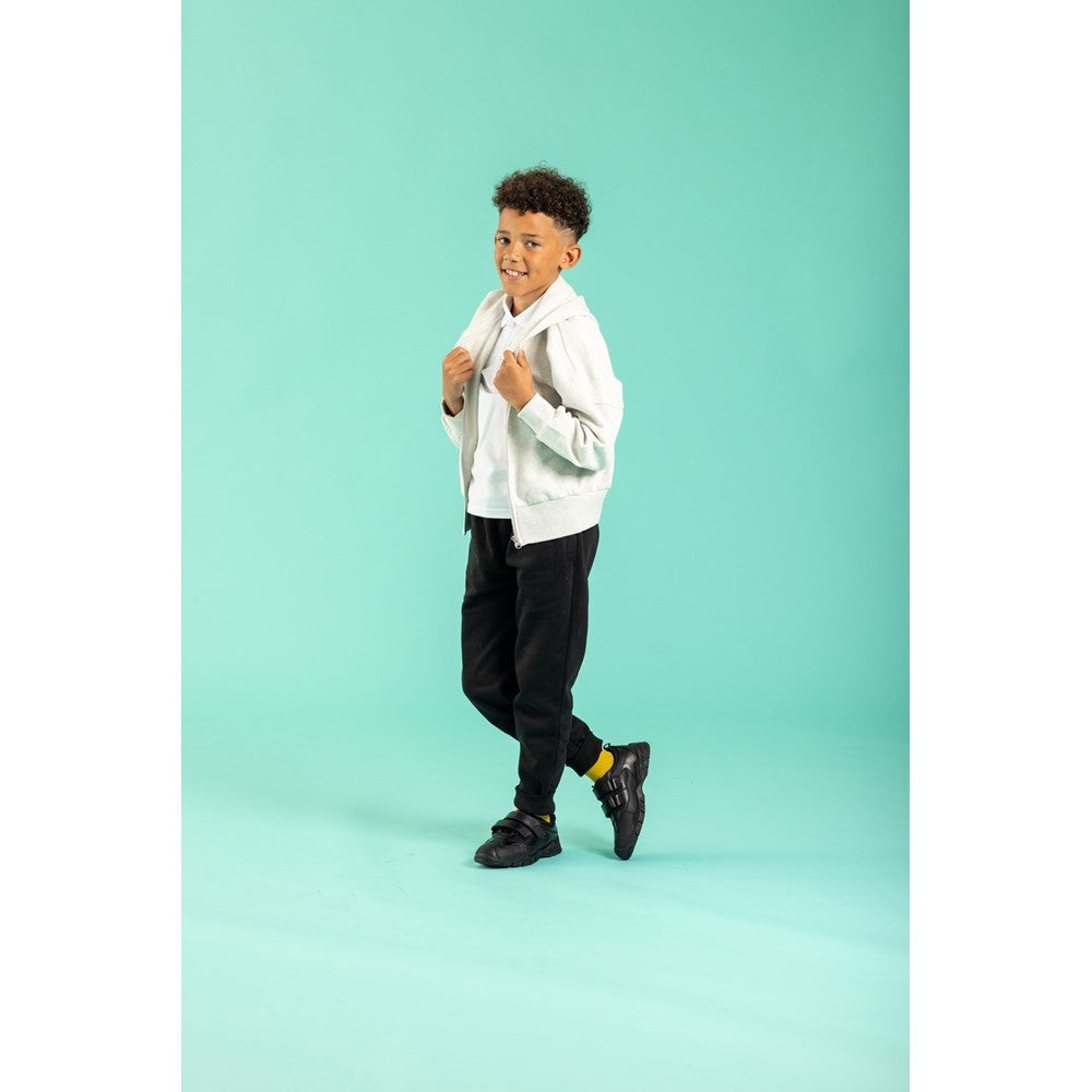 Boys BTS FLFR Black Hush Puppies Troy JNR Shoe