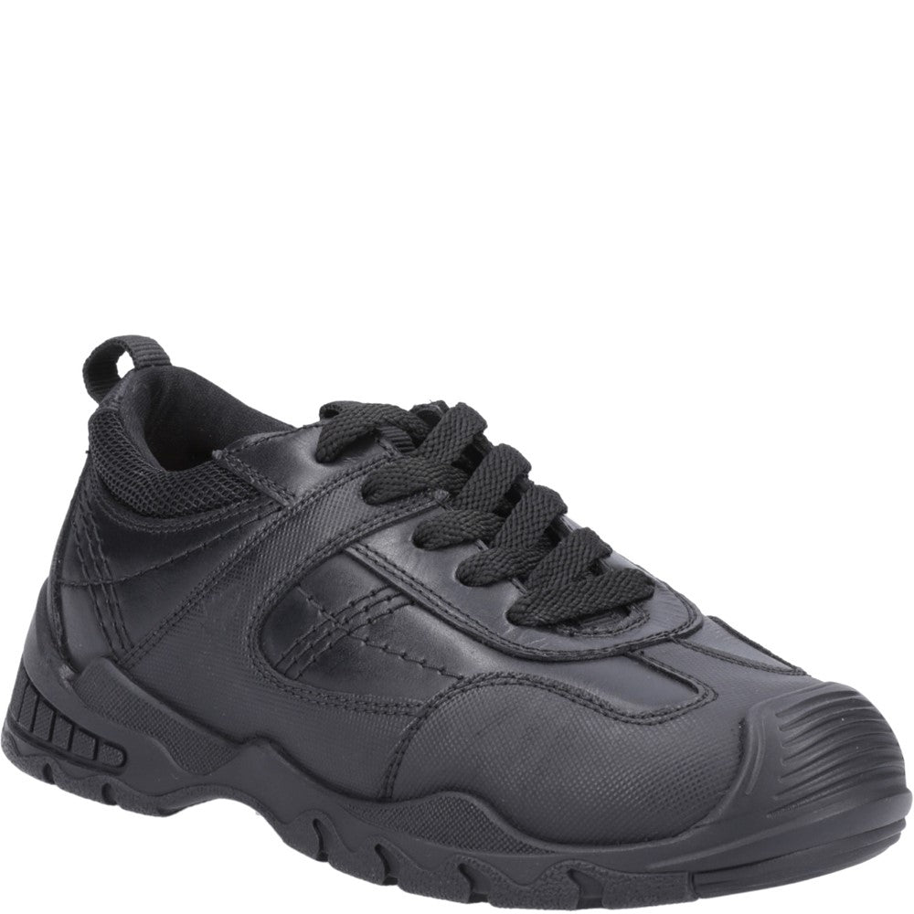 Boys BTS FLFR Black Hush Puppies Travis SNR Shoe