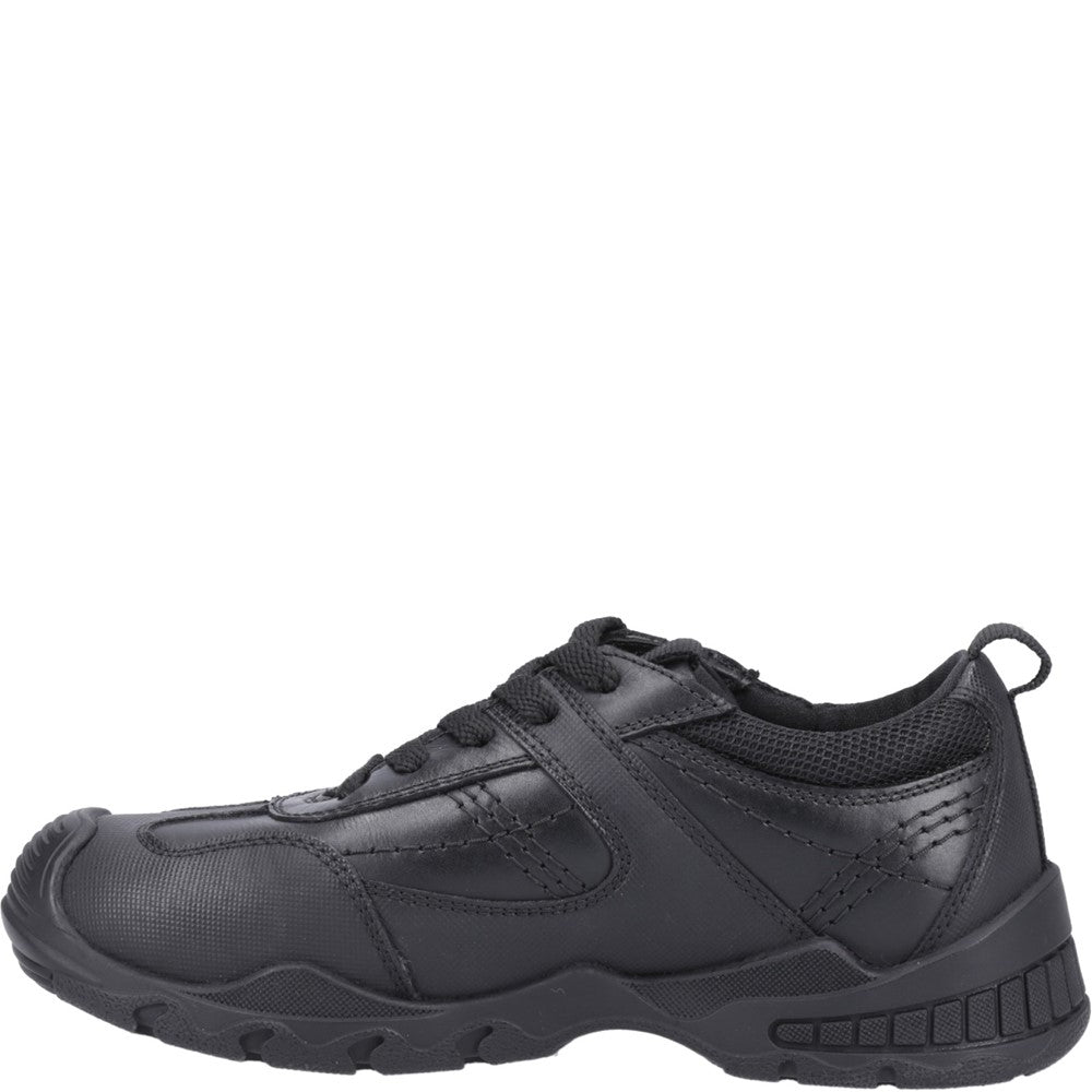 Boys BTS FLFR Black Hush Puppies Travis SNR Shoe