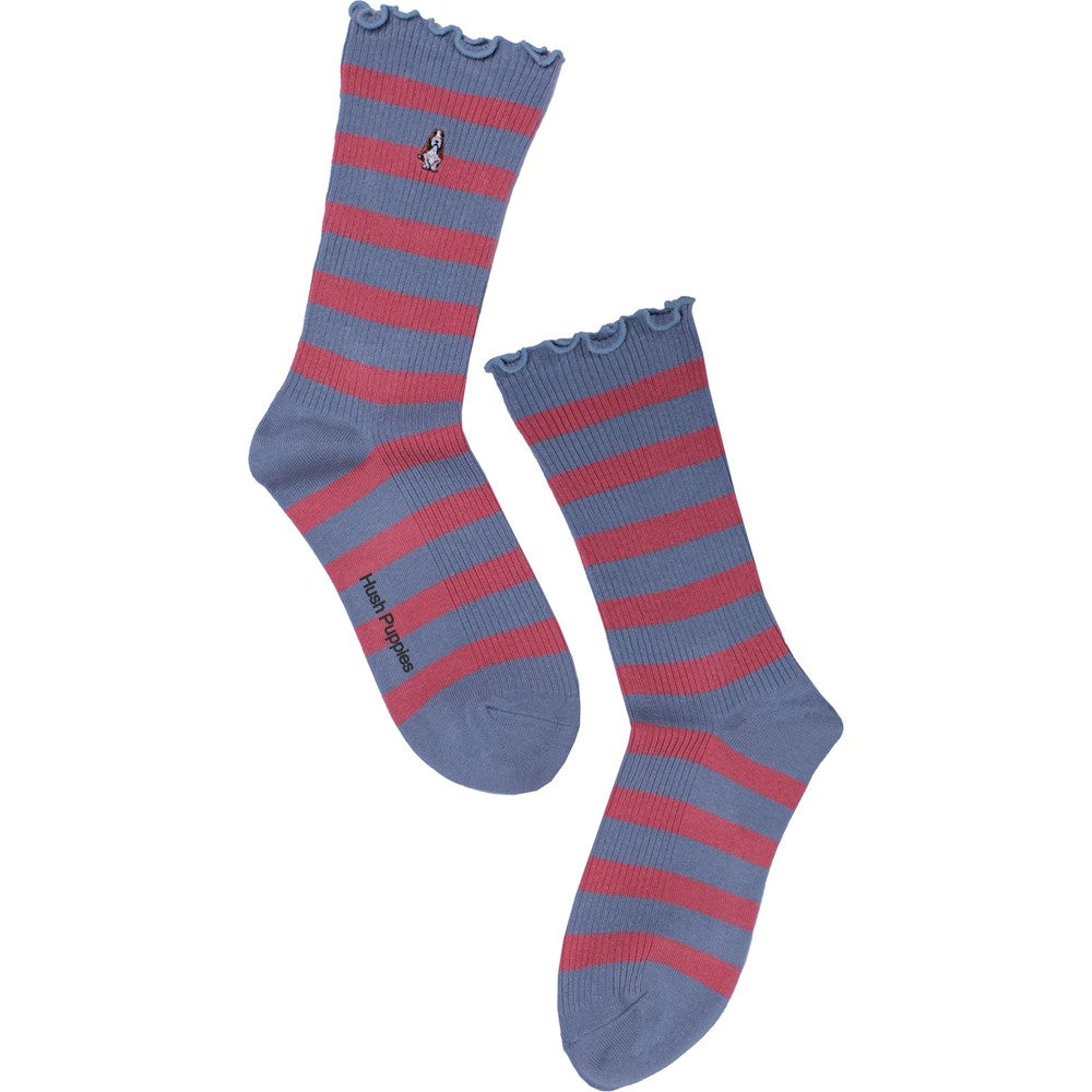 Socks Raspberry Grey Hush Puppies Stripe Socks