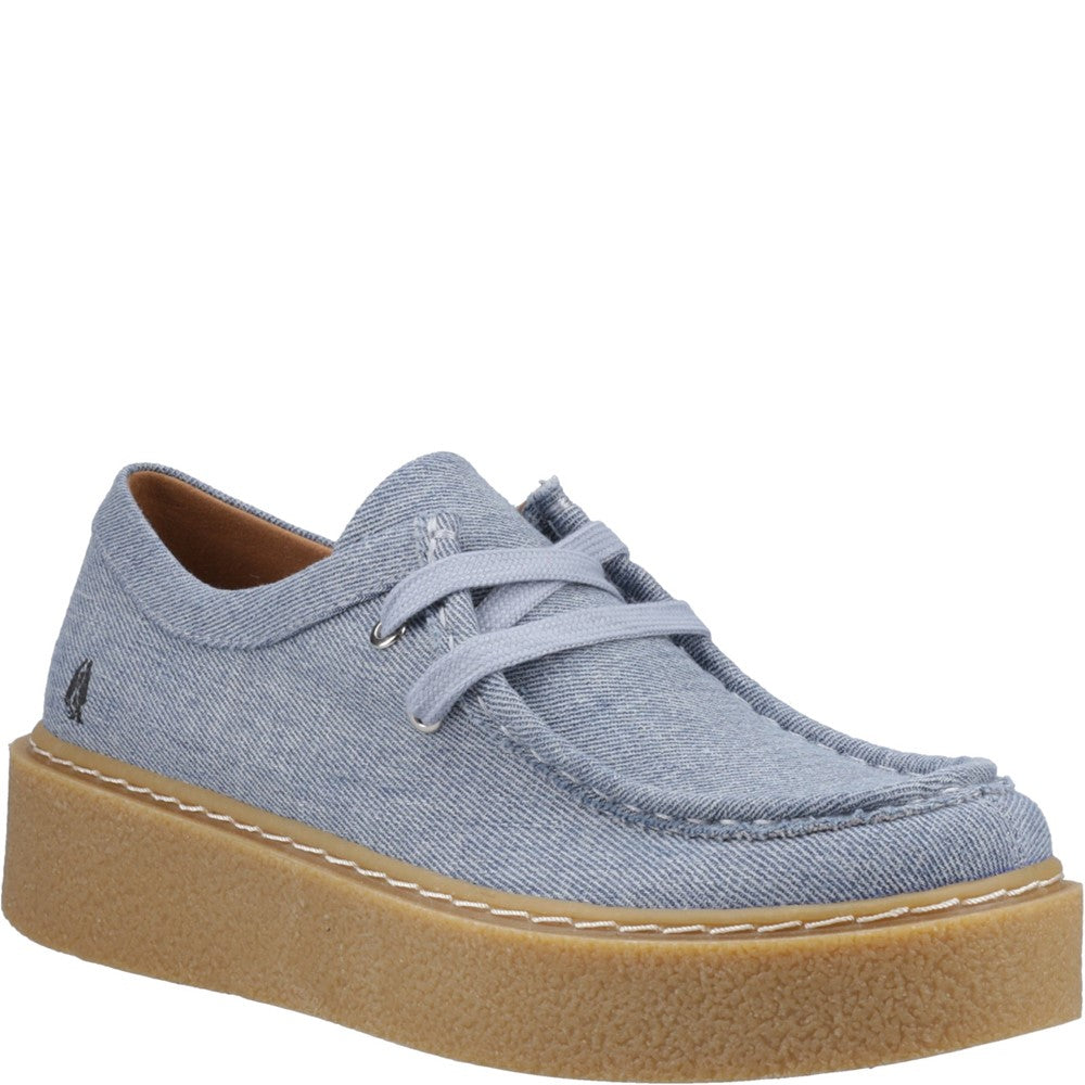 Lace Ladies Shoes Denim Hush Puppies Bridie Textile Mocc Toe