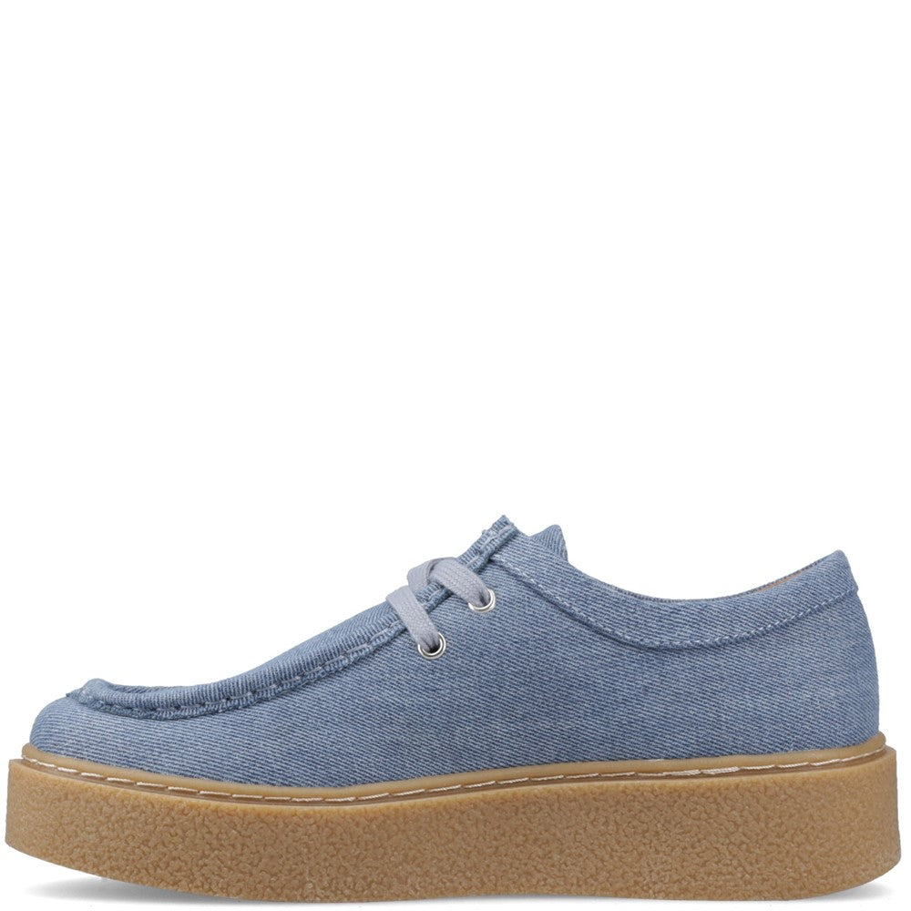 Lace Ladies Shoes Denim Hush Puppies Bridie Textile Mocc Toe