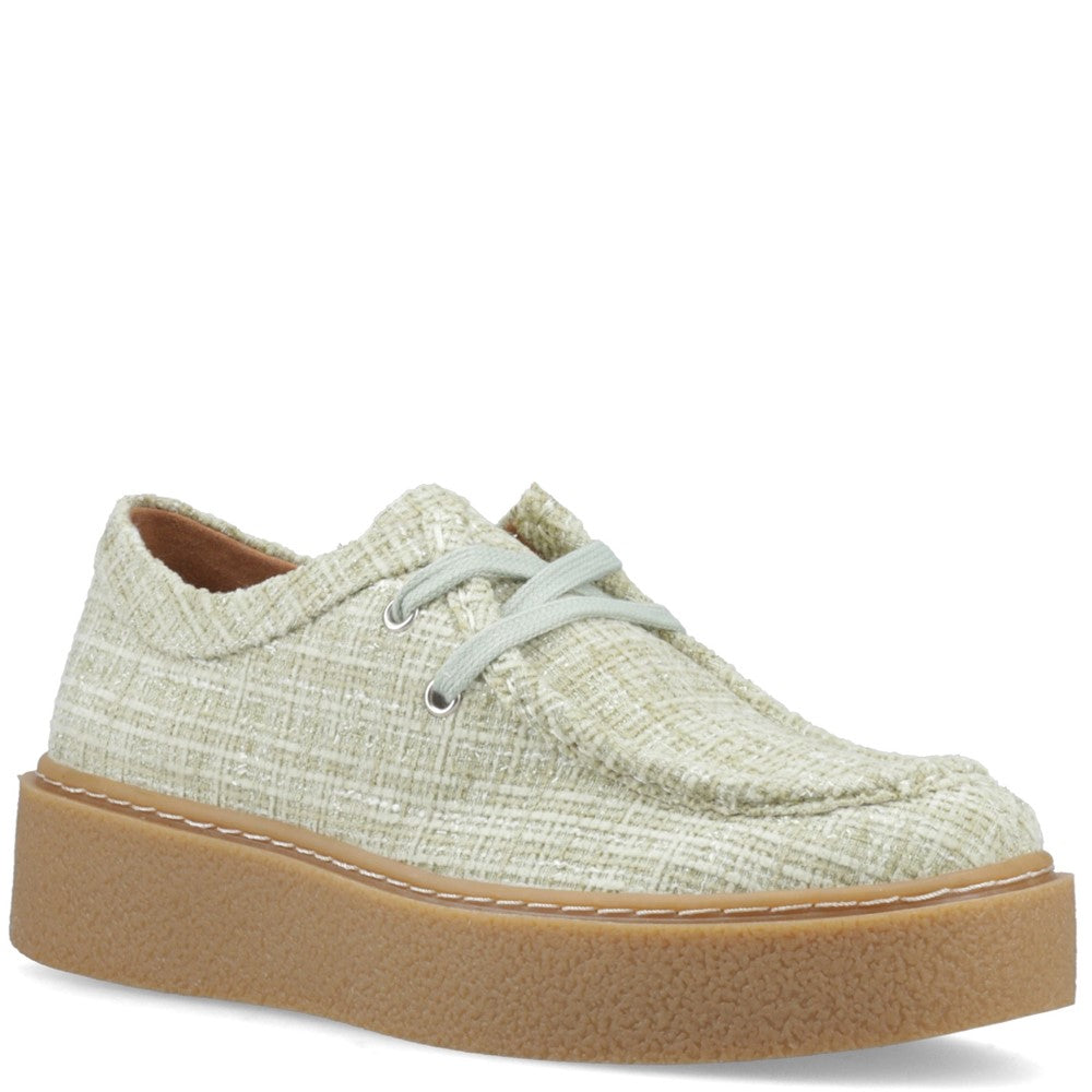 Lace Ladies Shoes Mint Hush Puppies Bridie Textile Mocc Toe