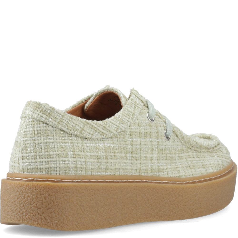 Lace Ladies Shoes Mint Hush Puppies Bridie Textile Mocc Toe