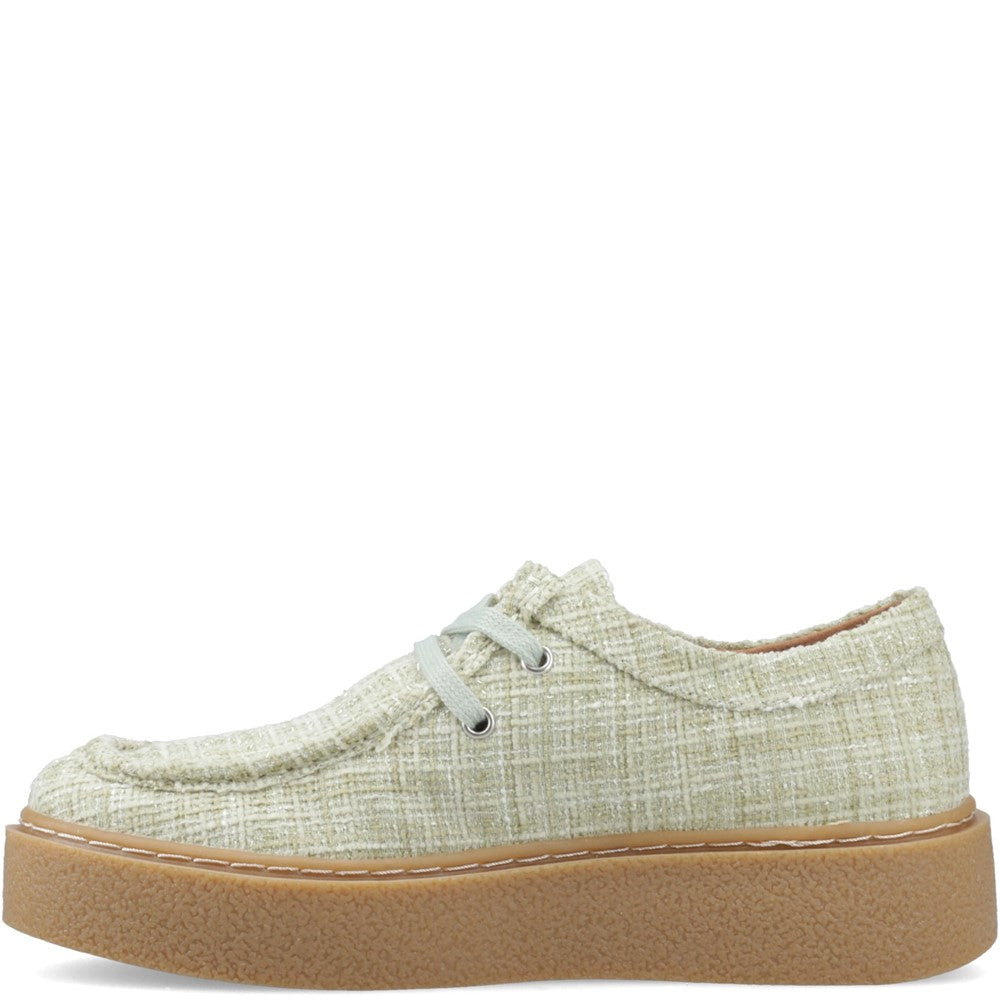 Lace Ladies Shoes Mint Hush Puppies Bridie Textile Mocc Toe