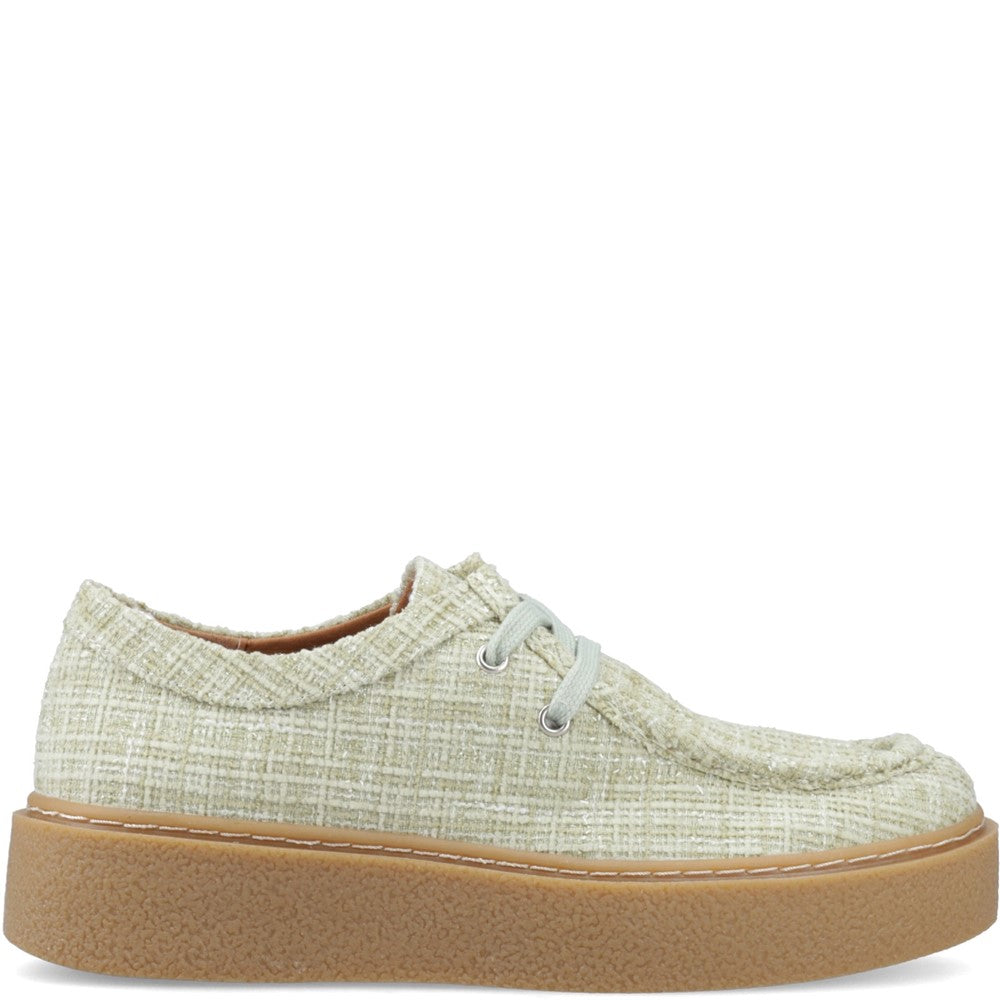 Lace Ladies Shoes Mint Hush Puppies Bridie Textile Mocc Toe
