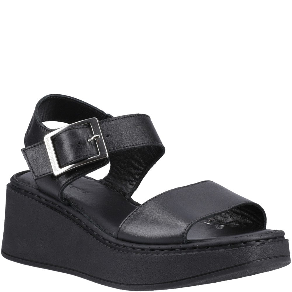 Ladies Heeled Sandals Black Hush Puppies Beatrix Wedge Sandal