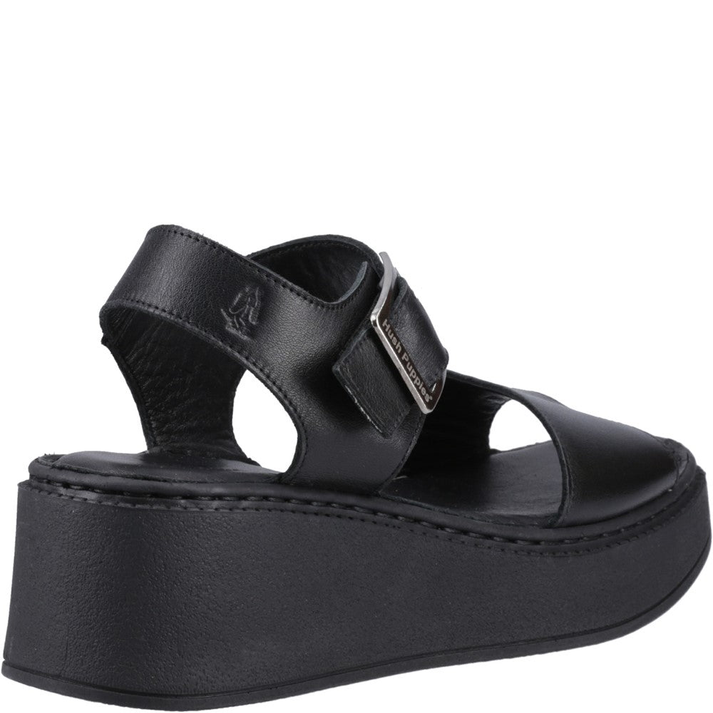 Ladies Heeled Sandals Black Hush Puppies Beatrix Wedge Sandal