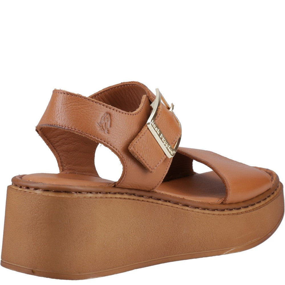 Ladies Heeled Sandals Tan Hush Puppies Beatrix Wedge Sandal