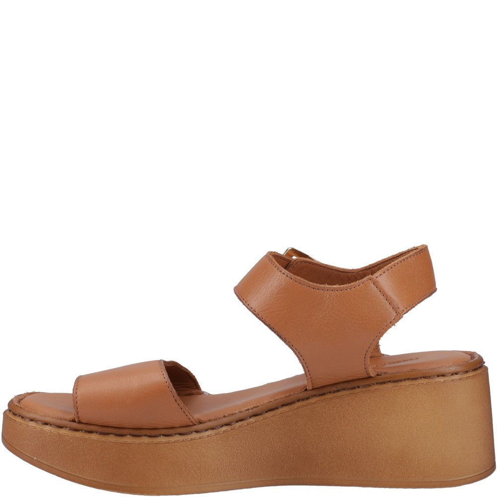 Ladies Heeled Sandals Tan Hush Puppies Beatrix Wedge Sandal