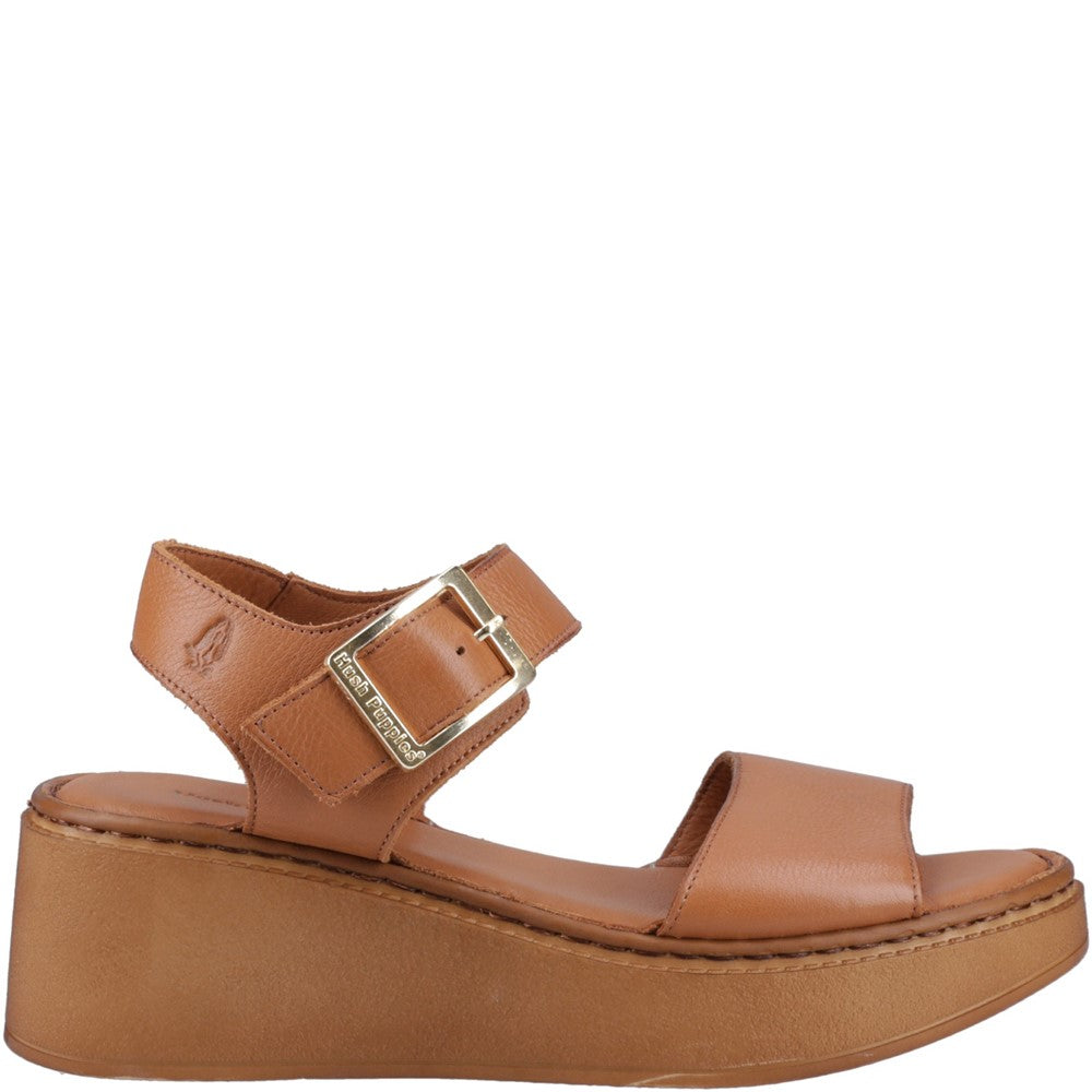 Ladies Heeled Sandals Tan Hush Puppies Beatrix Wedge Sandal